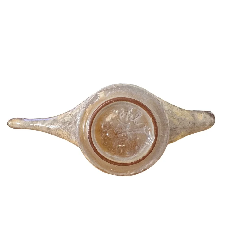 Bill and Vive Mohl Ceramic Genie oil Lamp Marbleized Tan Gold Glaze with Wick